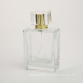 custom design transparent cosmetic luxury 100ml perfume spray glass square bottle